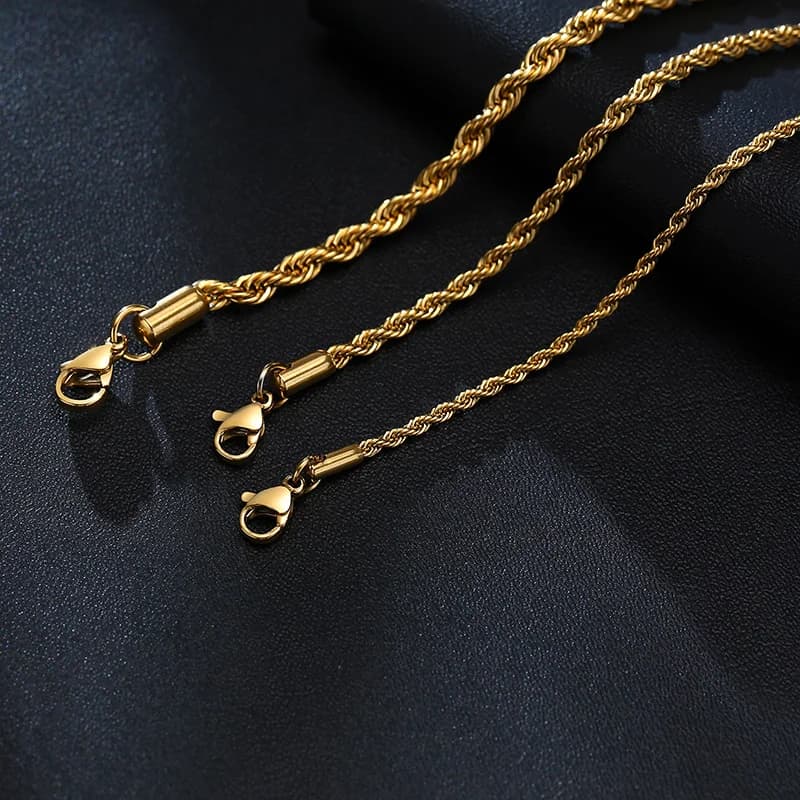 Vnox Unisex Rope Chain Bracelets for Men Women, Stainless Steel Twisted Links Chain Bracelet,Simple Classic Jewelry Gift for Him - 5