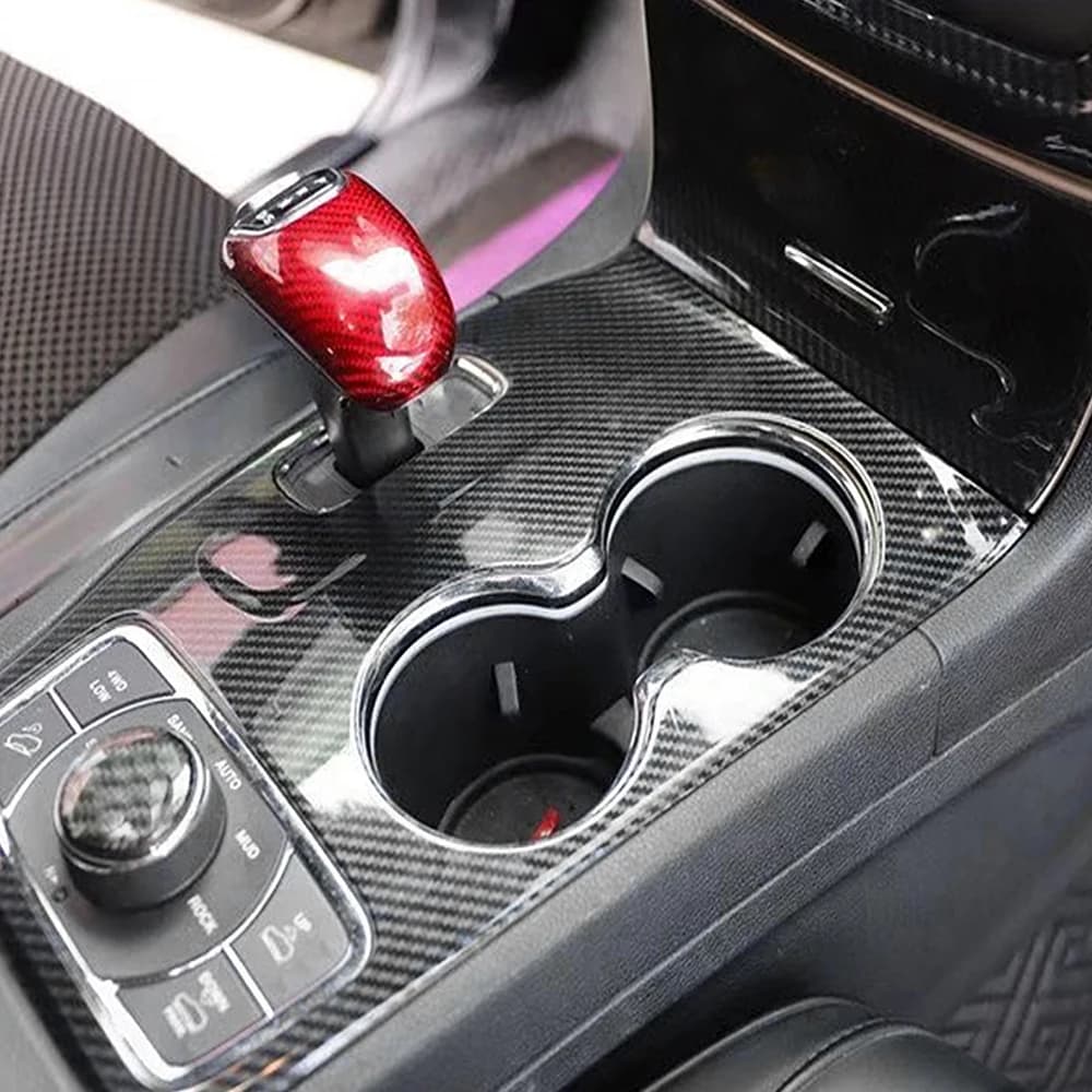 غطاء تزييني لحامل أكواب ناقل الحركة، ملصقات تزيينية، لسيارات جيب جراند شيروكي 2014-2015، إكسسوارات داخلية من مادة ABS - 5