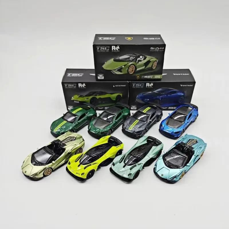 TSC1:64 نموذج سيارة مصنوع من خليط معدني أستون مارتن بوجاتي محاكاة لعبة أطفال الديكور عنصر قابل للجمع مركبة غير راديو يتم التحكم فيها