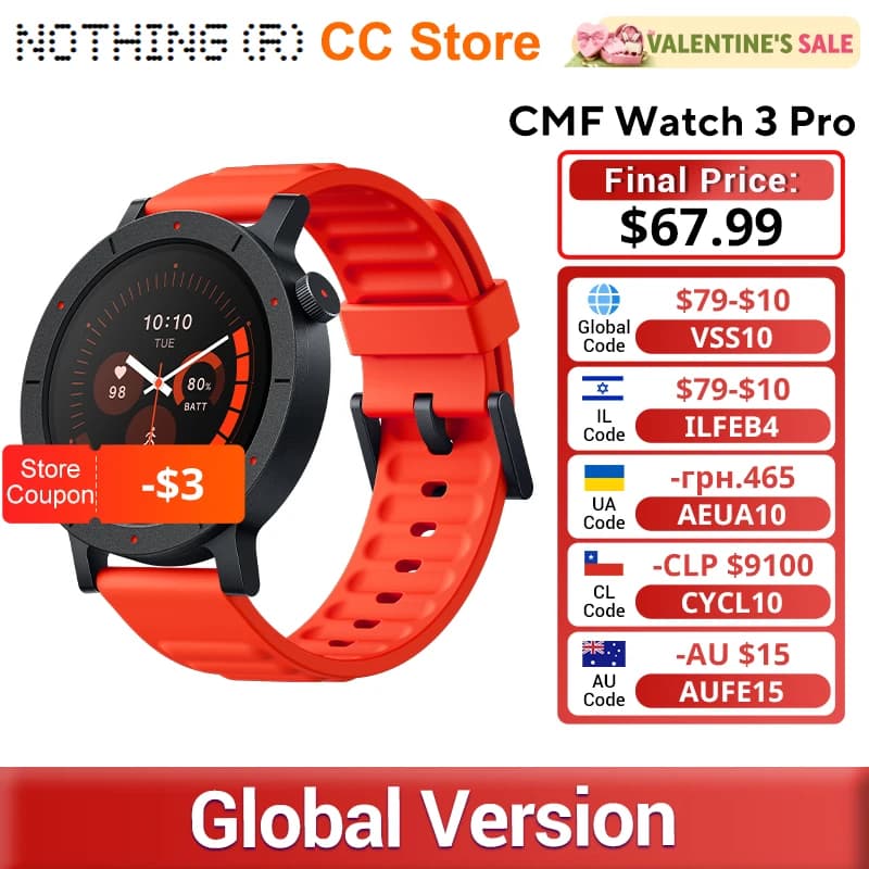 Global Version Nothing CMF Watch 3 Pro 1.43"AMOLED Dual-Band GPS Bluetooth Call smartwatch 131 Sports modes Blood Oxygen Monitor