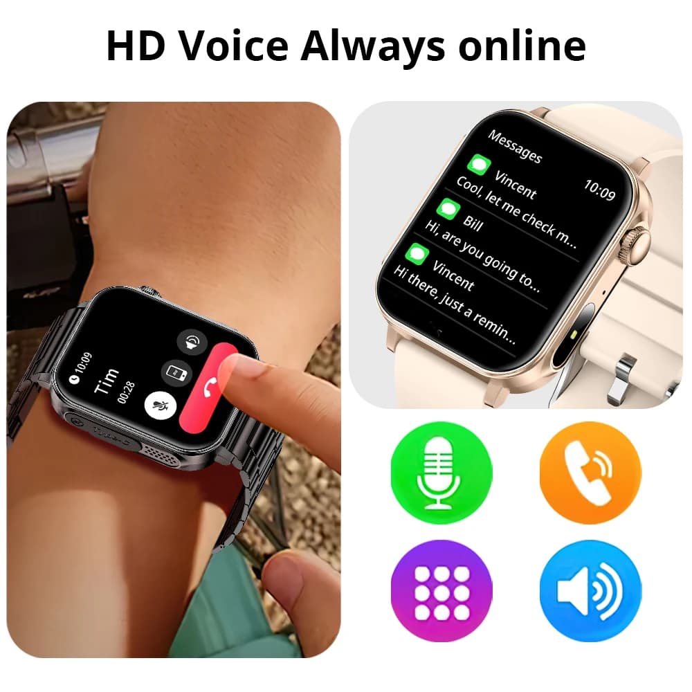 ساعة كولمي بي 80 الذكية للرجال والنساء مع منفذ تايب سي، مدير صحي، مكالمات بلوتوث، مقاومة للماء بمعيار آي بي 67، كشاف ضوئي، متوافقة مع هواتف شاومي وآي أو إس - 4