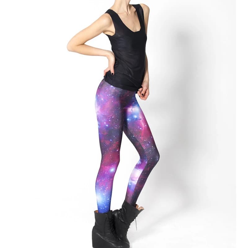 Autumn Fashion Women Galaxy Leggings Space Print Gym Pants Sport Black Milk Leggings  GL-01 - 2