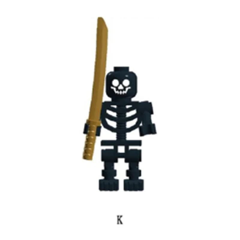 MOC العصور الوسطى الهيكل العظمي العسكري فيلق سلسلة جنود الجيش مكعبات بناء الأسلحة الرمح السيف إكسسوارات الطوب ألعاب الأطفال هدية - 5