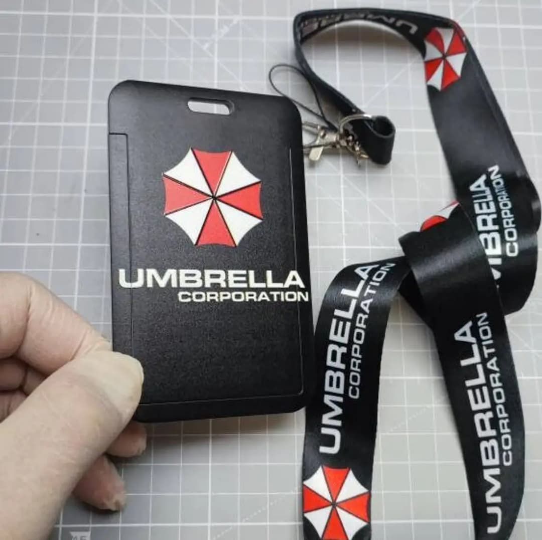 حامل بطاقات مزدوج الوجهين مع حبل تعليق من Umbrella Corporation، حامل بطاقات الهوية مع بطاقة معلومات الموظف - 3