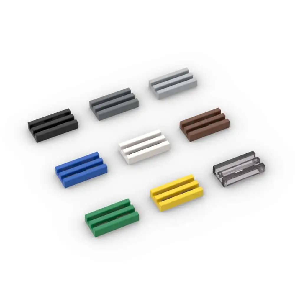 MOC 10 قطع 2412 مكعبات بناء لوحة إضاءة شبكة 1x2 طوب لوح 30244 فكرة أحجية تعليمية لعبة يدوية هدايا أعياد ميلاد أطفال