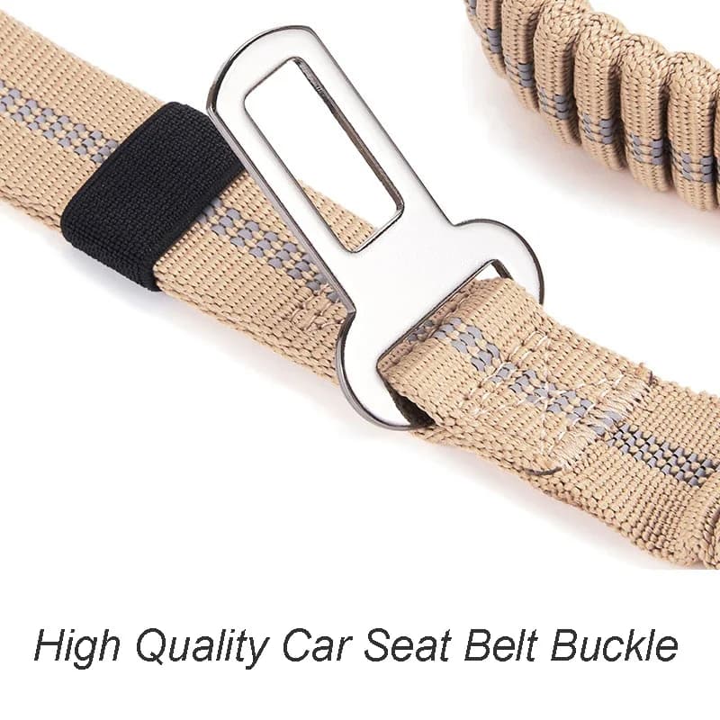 Reflective Shock Absorbing Pet Leashes with Car Seatbelt for Large Dogs Heavy Duty Tactical Bungee Dog Leash No Pull Dog Leash - 6
