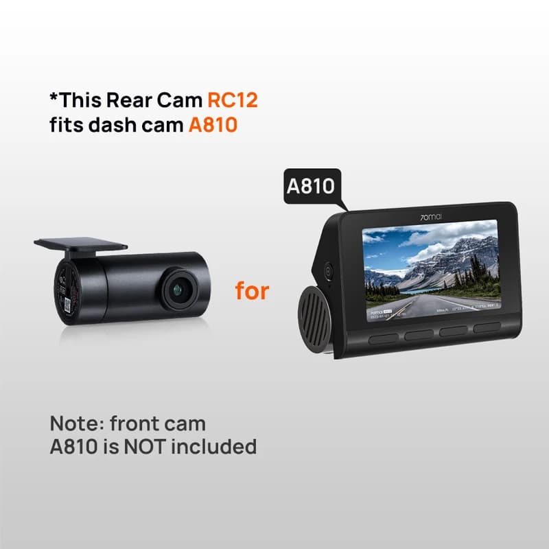 70mai Rear Cam RC06 RC11 RC12 RC14 RC22 RC24 RC41 Interior Cam FC02 for A800S A810 A800SE A810S 70mai A510 A200 A500S Omni X800 - 5