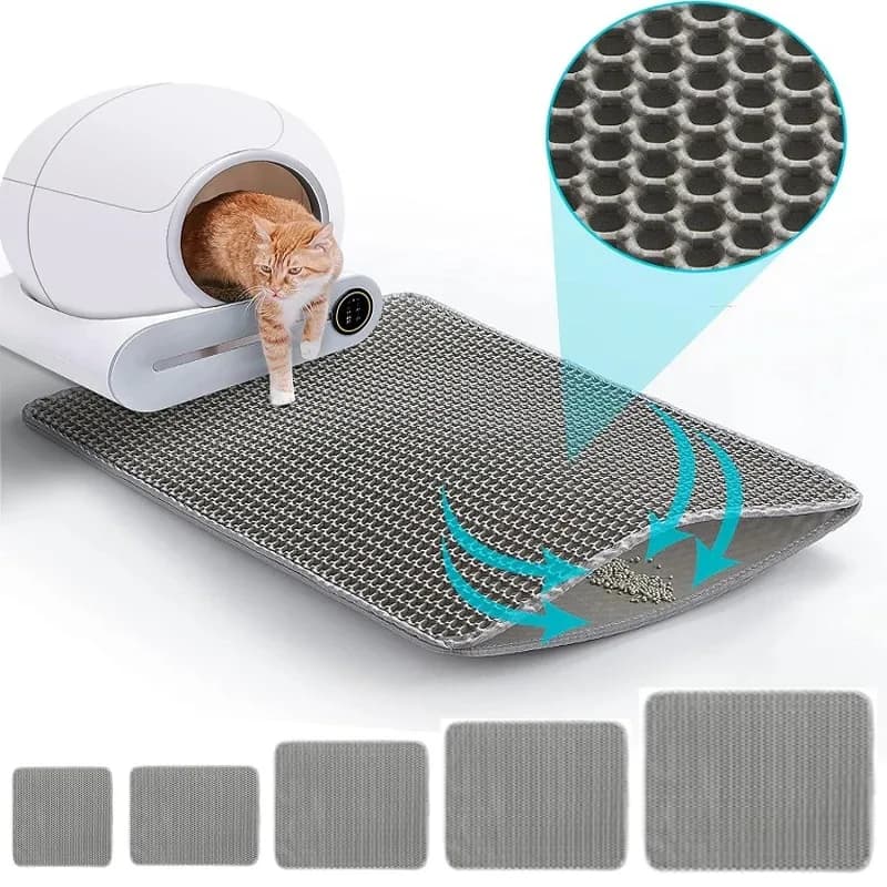 Cat Litter Mat Heavy Duty Waterproof 2 Layer Non Slip Washable Pet Floor Protector Litter Box Sand Stopper Pet Product