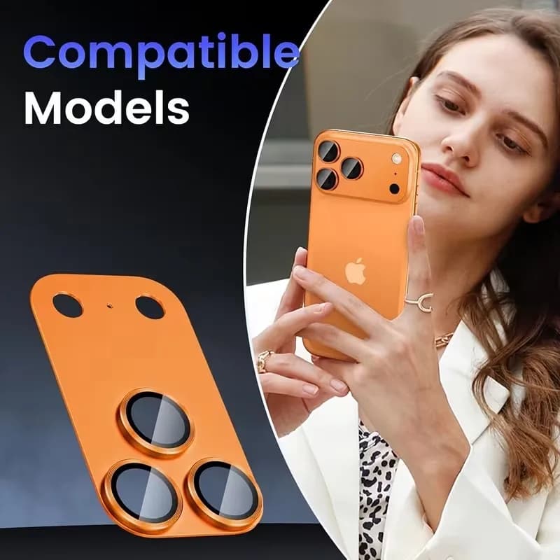 1pc Protective Film for iPhone 17 Pro Max/iPhone 17 Pro/17 Air Full Coverage Ultra-Thin Camera Lens Protector Metal Frame - 5