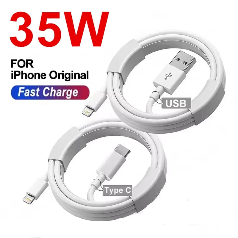 35W PD Original Fast Charging USB Cable For Apple iPhone 14 13 12 11 Pro Max X XR 8 7 Plus  Data Sync Line