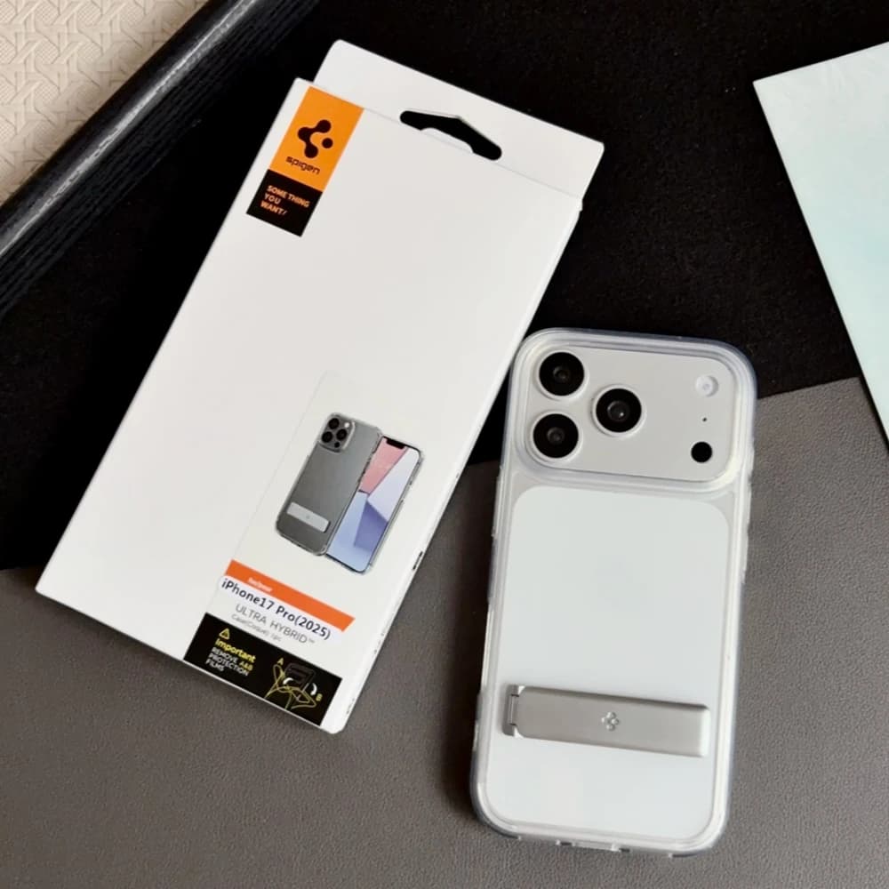Spigen Ultra Hybrid Bracket Transparent Phone Case For iPhone 17 Pro Max 18 16 15 14 13 12 Kickstand Shockproof Clear Back Cover