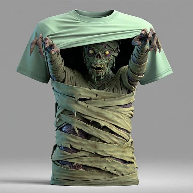 Halloween Skeleton 3D Printed  Men's T-shirt Summer Outdoor Casual Horror Pattern Short Sleeve Top Y2k Men Clothing - 4