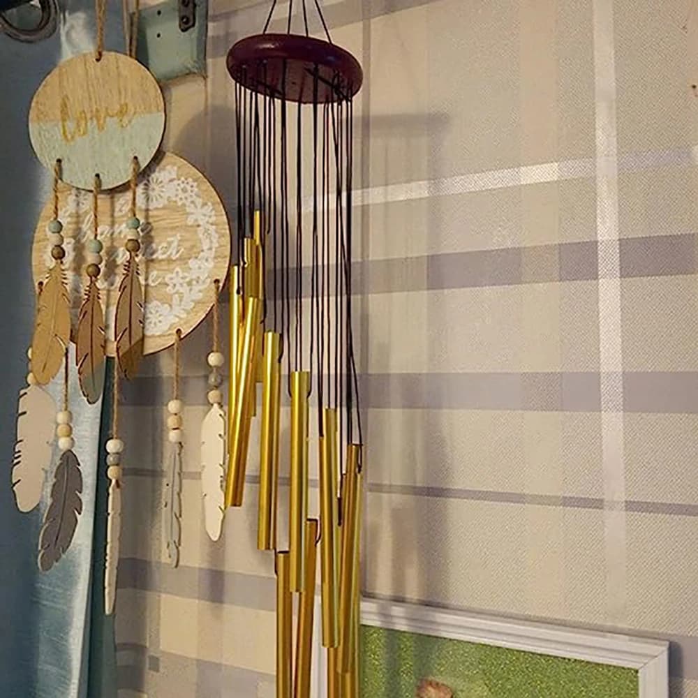 1piece 12 Tubes Aluminum Alloy Wind Chimes with Hook Gold/silver Bells for Outside Home Wedding Party Memorial Decoration Gifts - 6