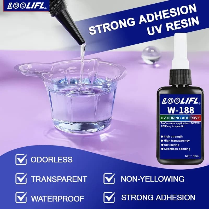 UV Resin Kit with Light, Bonding&Curing in Seconds, 50g UV Resin Kit with UV Flashlight for Welding,Glass Light, Craft Decor,DIY - 6