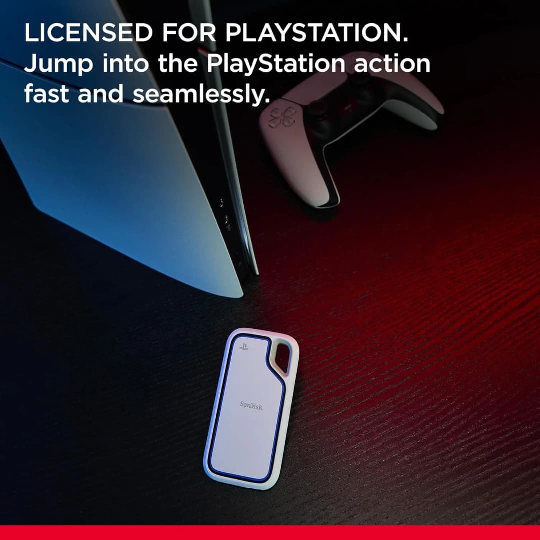 SanDisk E62 PS5 Extreme Portable SSD 1TB/2TB - Officially Licensed for PlayStation 5 Console And PC up to 1000MB/s Data Transfer - 3