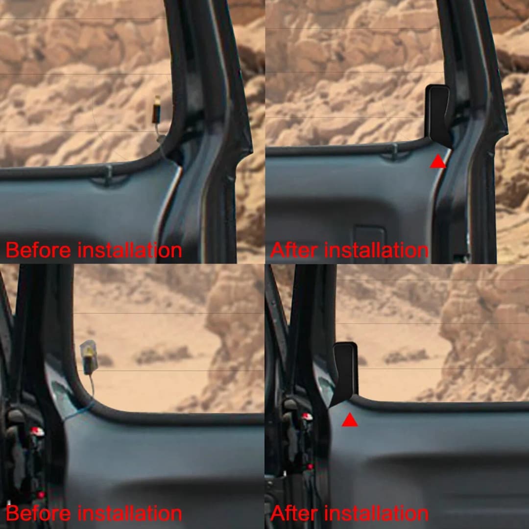 غطاء حماية سلك تسخين الزجاج الخلفي 2 قطعة أسود ABS لسيارات سوزوكي جيمني JB23 JB43 2007-2017 غطاء إزالة الضباب وصول جديد - 3