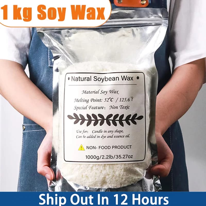مادة شمع الصويا الطبيعية المعطرة 100% بدون إضافات لمجموعة مواد مستلزمات صناعة الشموع المصنوعة يدويًا للجنسين