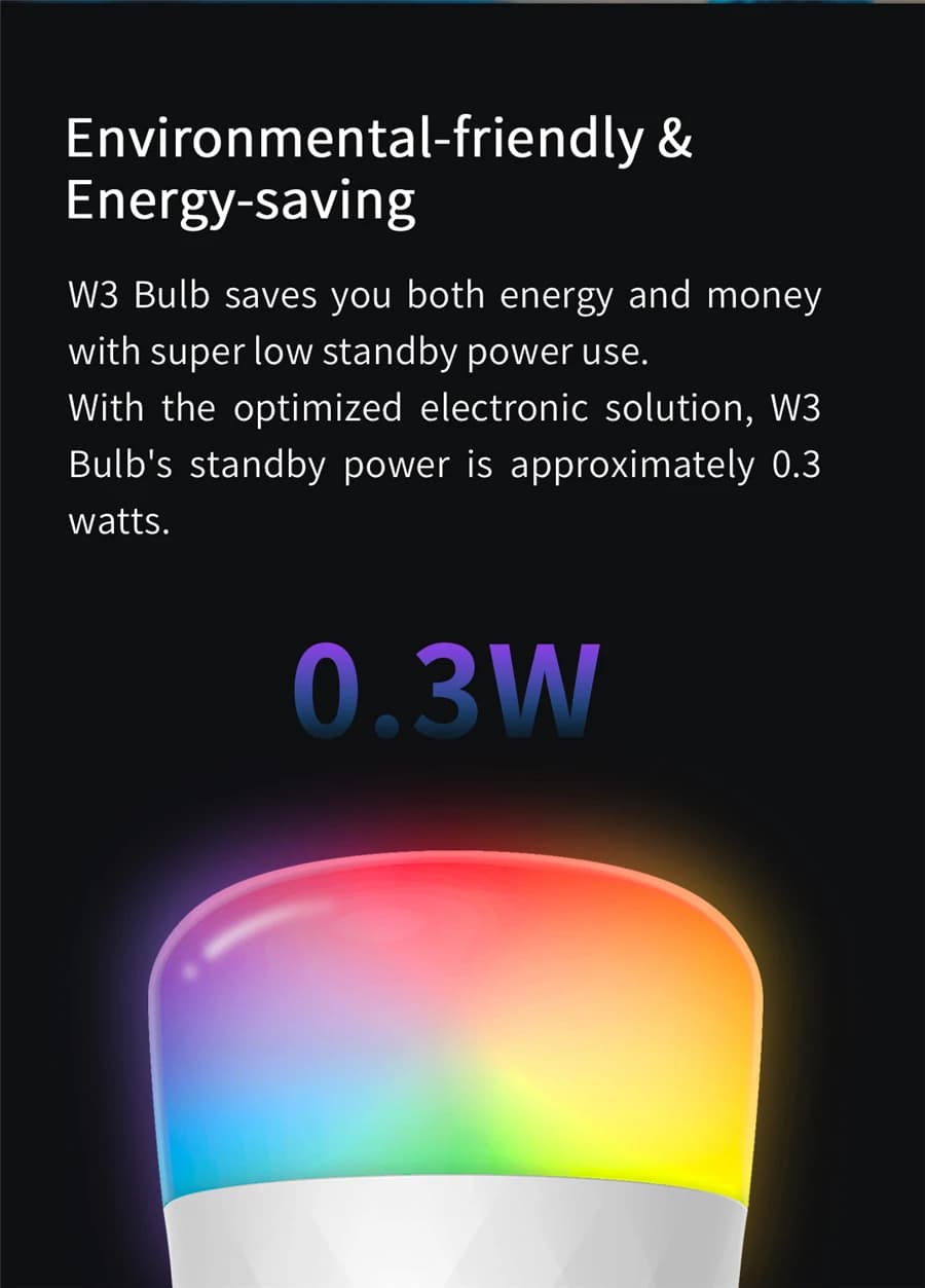 Global Version Yeelight Smart LED Bulb W3 E26 WiFi Connection Dimmable Voice Control Compatible with Mijia Google Home - 3