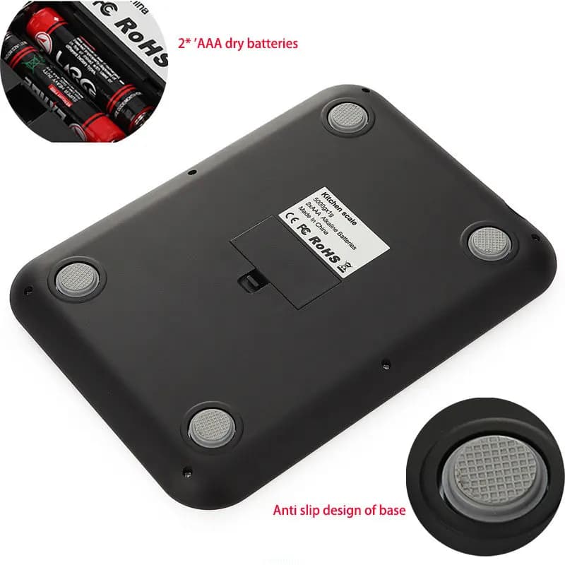 ميزان مطبخ رقمي ذكي 15 كجم/1 جرام من الفولاذ المقاوم للصدأ، مثالي للطهي والخبز - 2