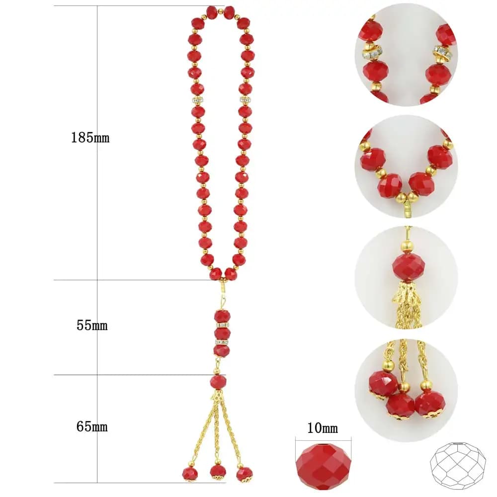 10 مللي متر 33 قطعة كريستال زجاج الخرز المستديرة التركية نمط مسلم مسبحة الإسلامية الصلاة حبة سوار للنساء مجوهرات اكسسوارات هدية - 2