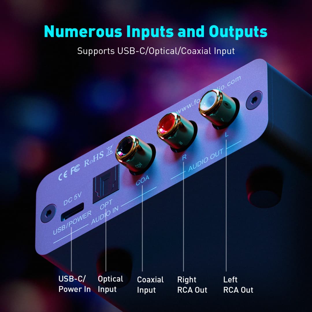 Fosi Audio K5 PRO Gaming USB DAC With Microphone Headphone Amplifier Desktop Mini Audio DAC Amp For PS5 PC - 2