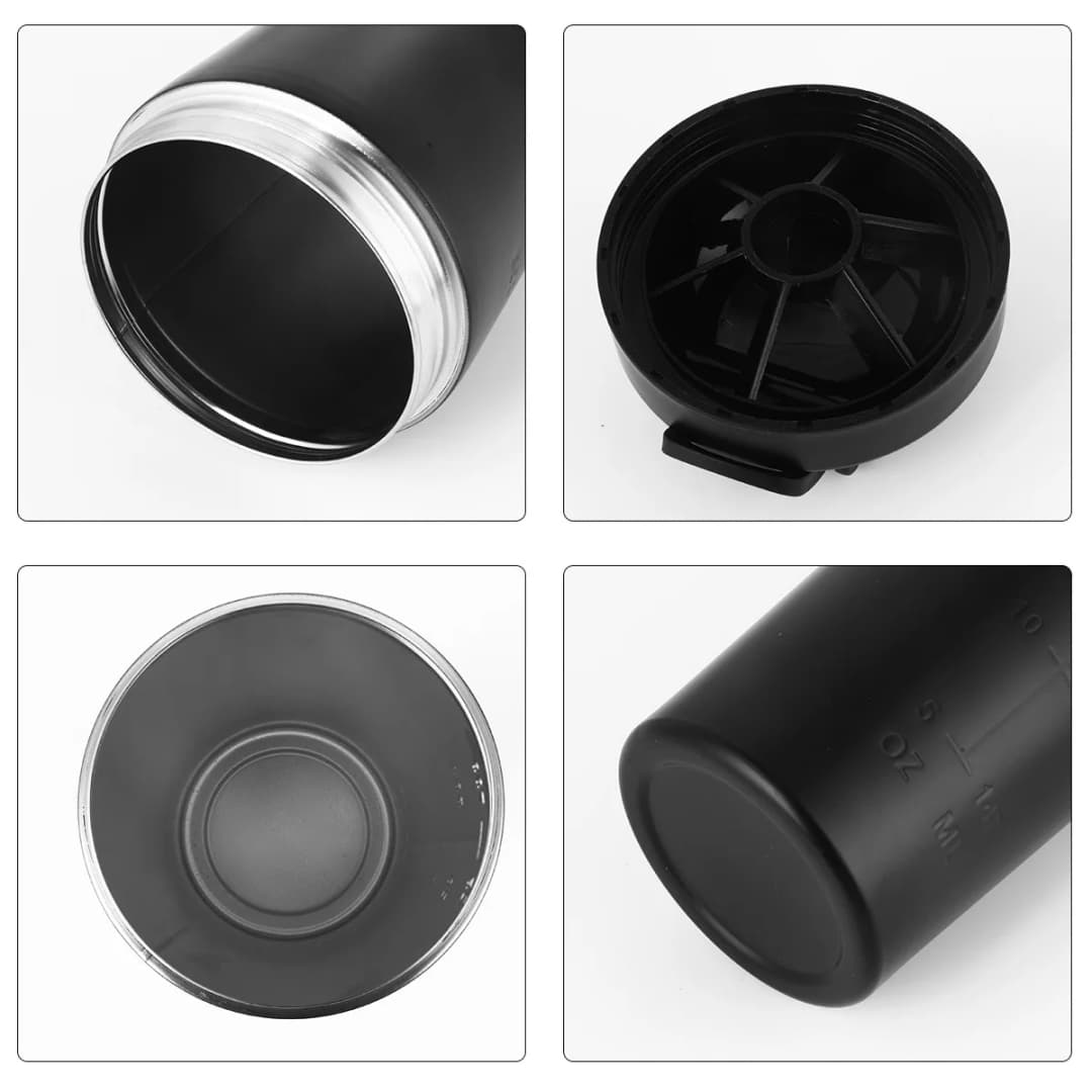 كوب خلط البروتين من الفولاذ المقاوم للصدأ، محمول للياقة البدنية، مثالي لخلط التغذية، زجاجة مياه، كوب ماء، خلاط محمول - 6