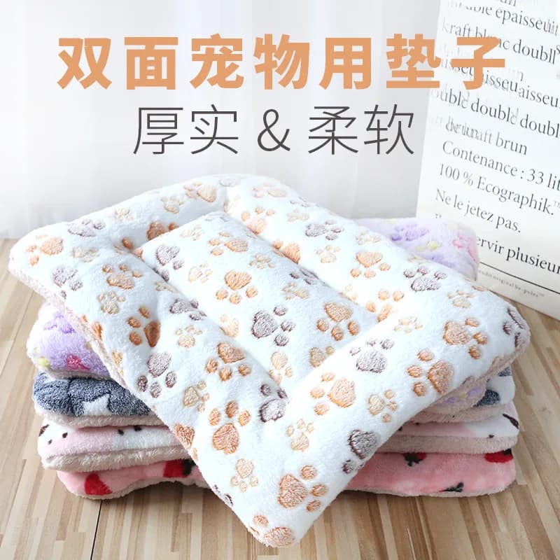 Thicken Cat Mat Breathable Flannel Cat Sleeping Mat Soft Dog Cushion for Small Dog Winter Warm Cat Blanket