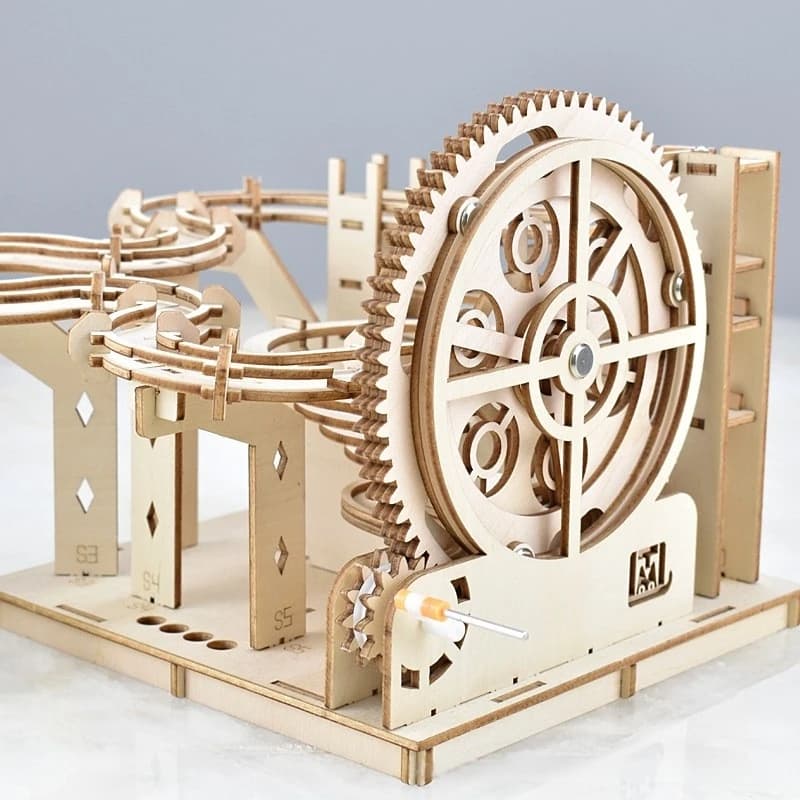 3d Wooden Puzzle Building Model Kits Marble Runs Mechanical Puzzles Self Assembly Toy STEAM Educational Toys for Kids Adult Gift - 3