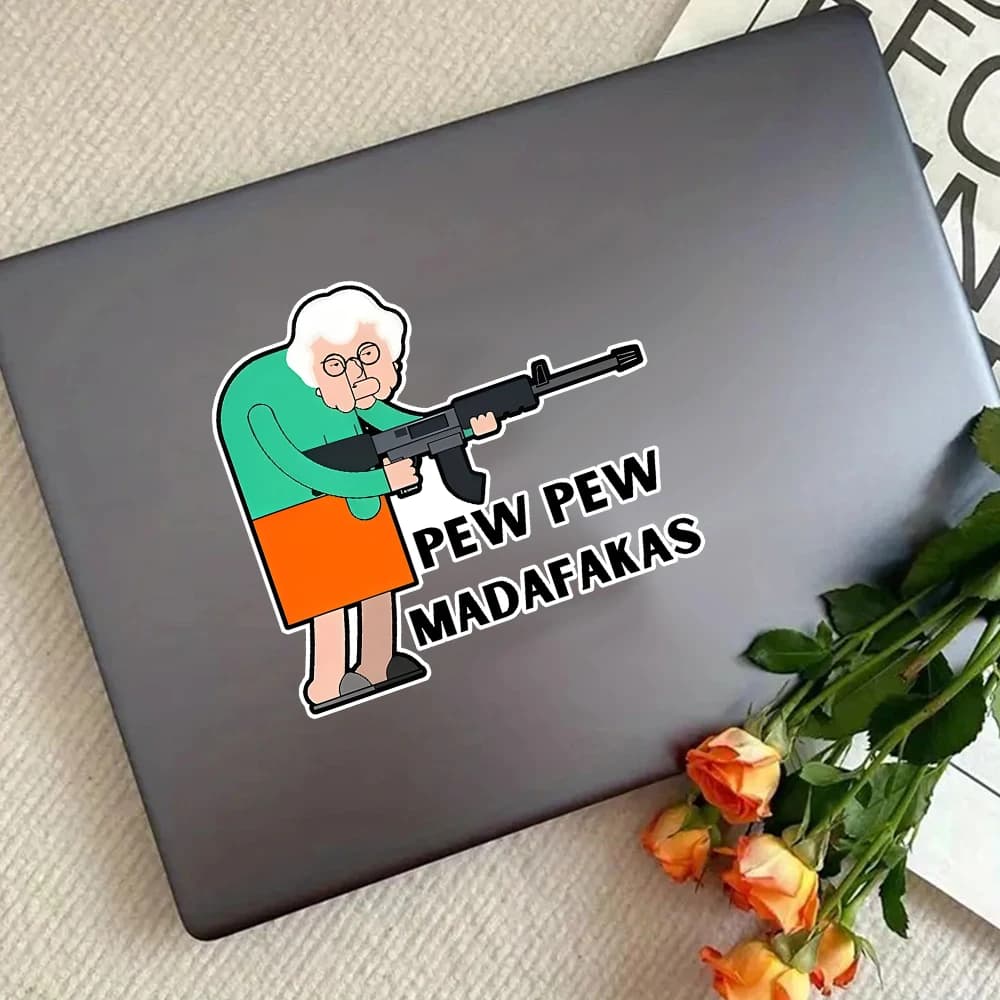 ملصق سيارة فينيل مقاوم للماء من Pew Pew Madafakas، 13 × 12 سم، ملحقات ديكور خارجية للسيارة والدراجات النارية والكمبيوتر المحمول - 2