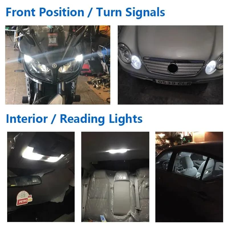 Philips T10 W5W 194 Ultinon LED 6000K Cool White Car Turn Signal Lamp Auto Interior Light Door Reading Plate Bulb 12961ULWX2 - 6