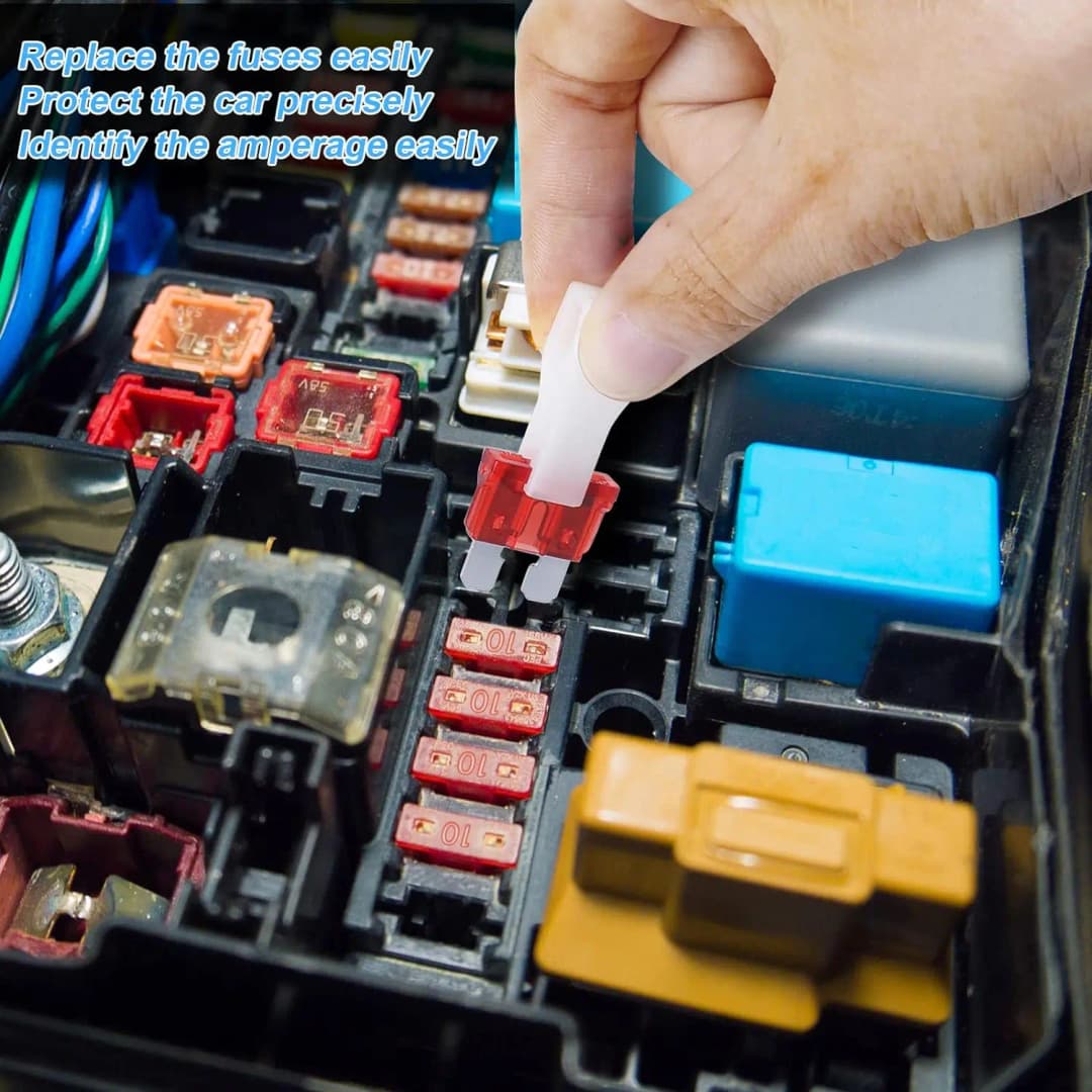 مجموعة متنوعة من فتائل السيارات 180 قطعة، 60 فتيل سيارة صغير +60 فتيل قياسي للسيارات +60 فتيل صغير + أداة سحب الفتائل - 6