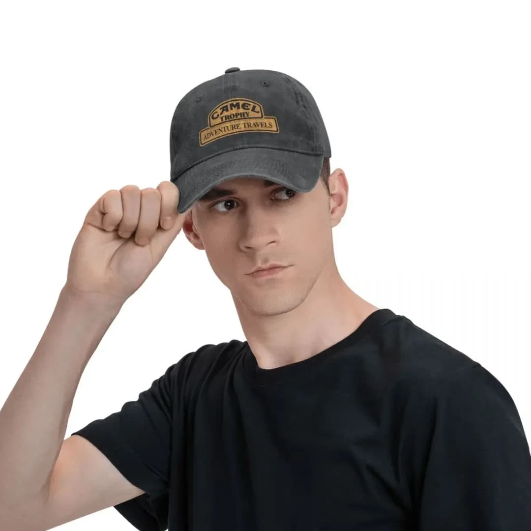 Retro Camel Trophy Racing Baseball Cap Men Women Distressed Denim Snapback Hat Outdoor Summer Unstructured Soft Caps Hat - 5