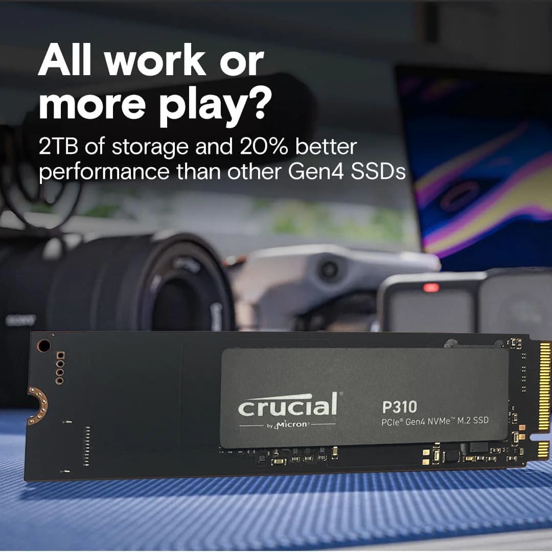 Crucial P310 1TB 2280 PCIe Gen4 3D NAND NVMe M.2 SSD – Up to 7,100 MB/s –Internal Solid State Drive (PC) –(OEM Pack) - 4