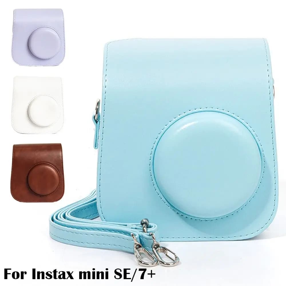 New Fujifilm Instax mini SE PU Leather Travel Protective Cover +64 Dessert Time Pink+Magnetic Photo Bag Camera Accessory Kit - 2