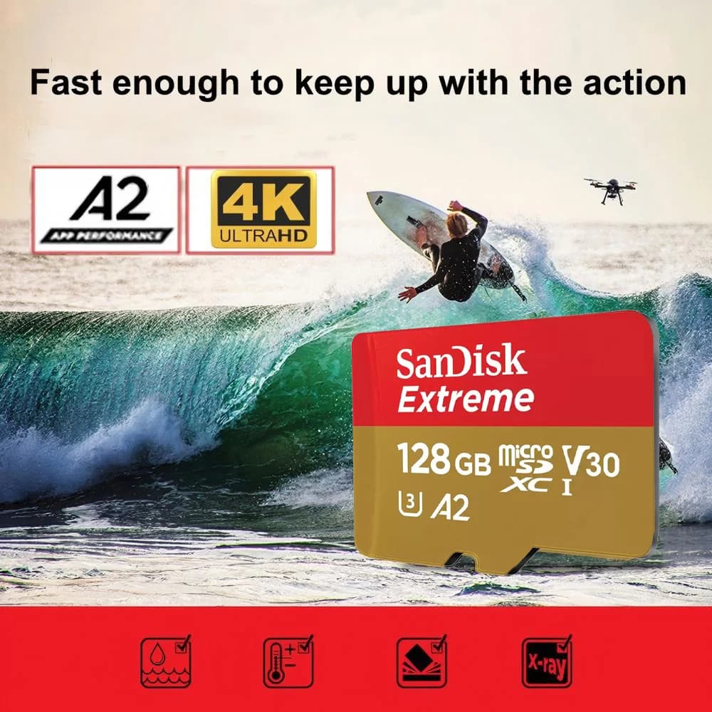 SanDisk Extreme microSD 1TB 512GB 256GB Memory Card A2 U3 UHS-I Cards USB3.0 4K Flash micro SD Card for Camera GoPro DJI drone - 6