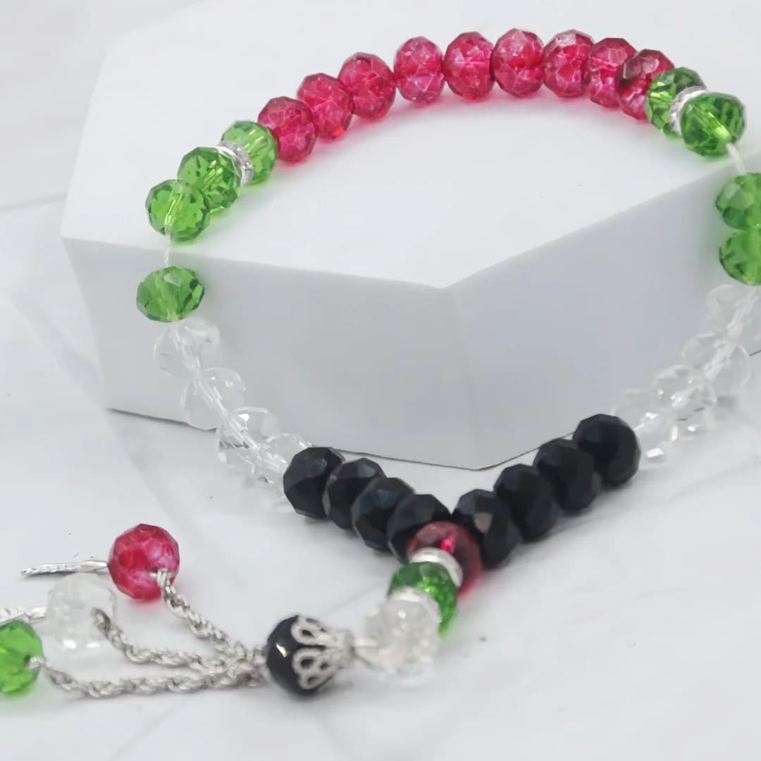 5 حزم مسبحة مسلمة ملونة 10 ملم 33 حبة فاصل محراب عد تصميم رائع مسبحة صلاة - 3