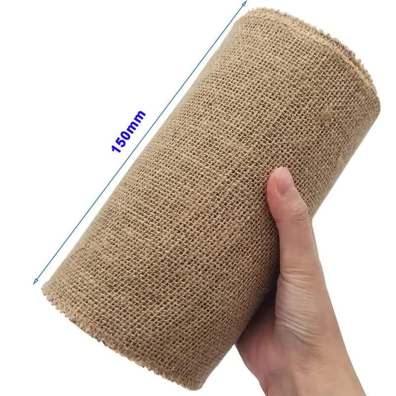 10/5/2/1Meter Natural Burlap Ribbon Jute Fabric Ribbon for Gift Wrapping DIY Craft Wedding Home Decor 2/3/4/5/6/8/10/15cm Wide - 3