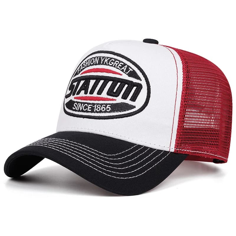 New Style Unisex Baseball Cap Classic STATION  Letter Pattern Mesh Cap Men and Women Breathable Streetwear Summer Trucker Hat - 5