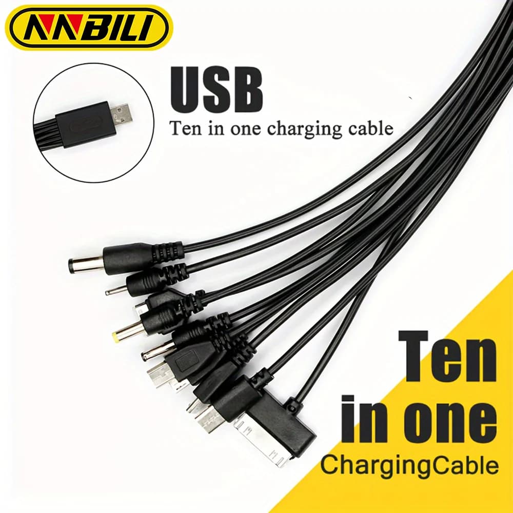 NNBILI 10 في 1 متعدد الوظائف USB كابل شحن الهاتف متعدد الرؤوس سلك شحن لسامسونج نوكيا شاحن الهاتف كابل عالمي