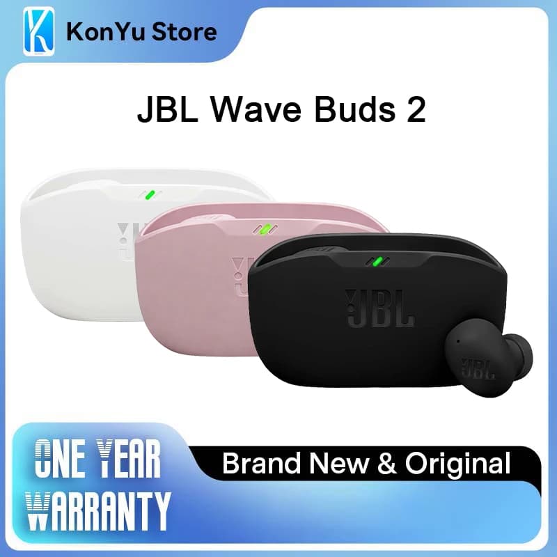 JBL Wave Buds 2 True Wireless Earbuds ANC Active Noise Cancelling Bluetooth 5.3 Headphones Pure Bass Sound Earphones