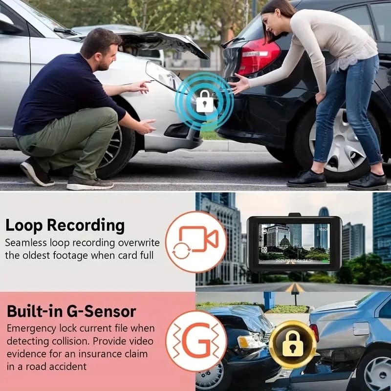 Dash Cam for Cars WIFI APP Car DVR 2/3lens Front Camera Video Recorder Rear View Camera for Vehicle Black Box Car Assecories - 6