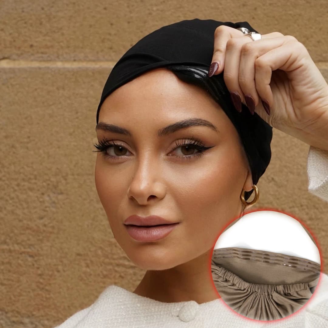 قبعة حجاب داخلية جديدة للنساء المسلمات مقاومة للانزلاق مع شريط مرن قابل للتعديل، متوفرة بألوان ثابتة وتصميم عملي - 4