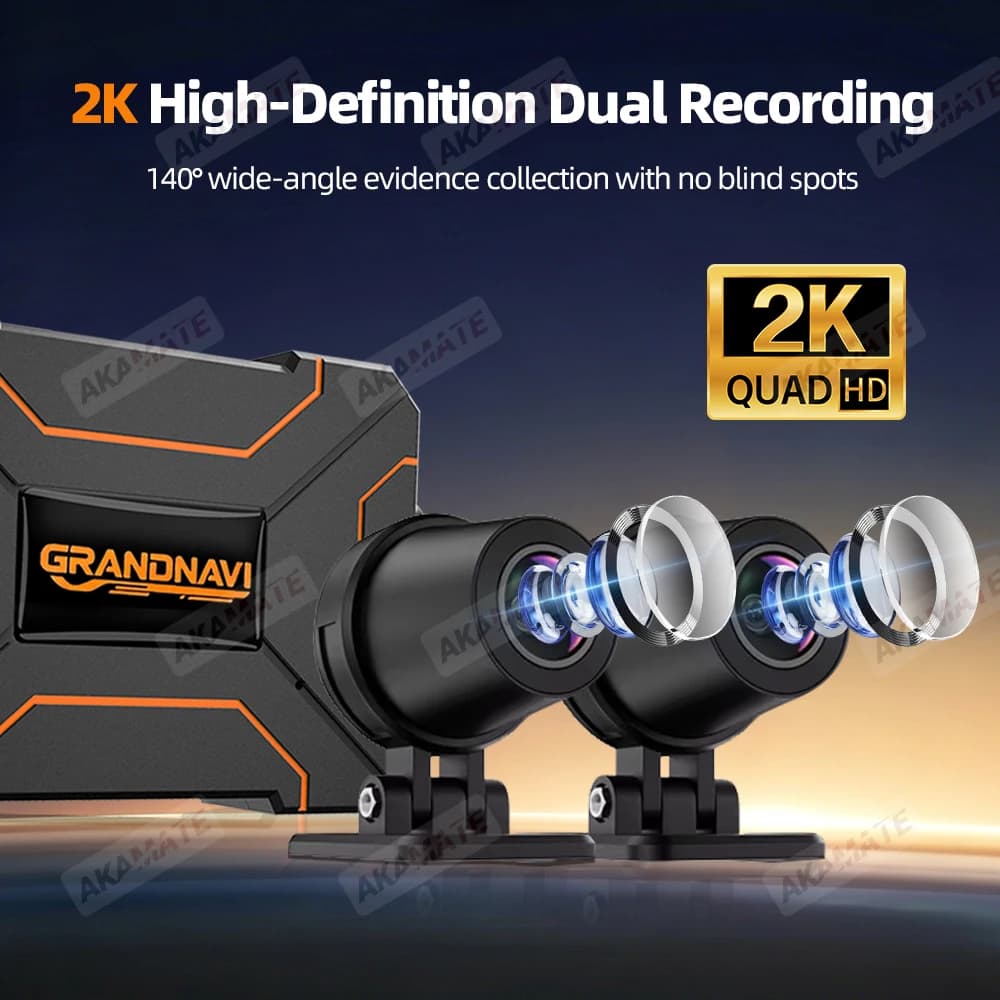 2K Dual-lens HD Waterproof Motorcycle DVR with Front and Rear 140 Widely Angle Video Recording Dash Cam  WiFi for Motorcycles - 4
