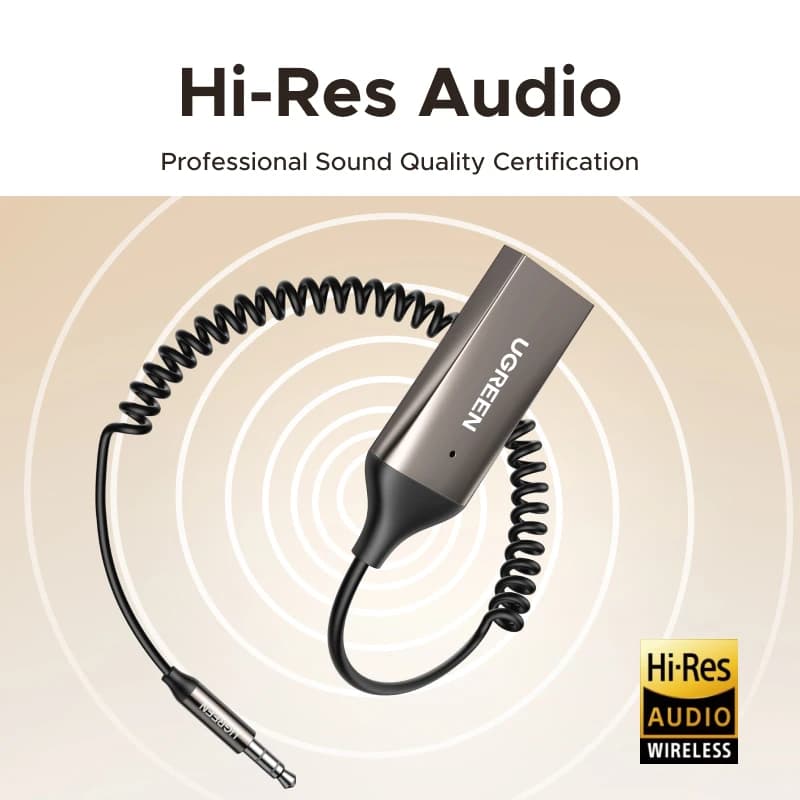 محول UGREEN Bluetooth 6.0 5.4 بدون استخدام اليدين بلوتوث 3.5mm AUX موسيقى ملاحة بث ميكروفون للمكالمات في السيارة - 3