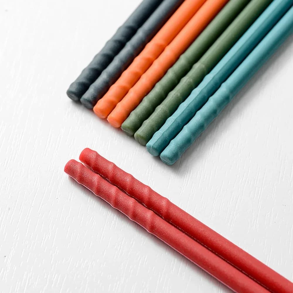 5 Pairs Silicone Chopsticks Set Japanese Non-slip Chopsticks Noodle Sushi Food Chop Stick Kitchen Tableware Set Gift Dinnerware - 6