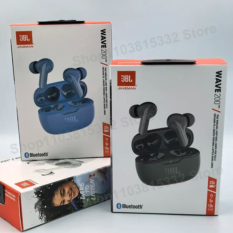سماعات أذن لاسلكية أصلية من JBL Wave 200TWS سماعات رأس حقيقية JBL W200 TWS بلوتوث 5.0 سماعات أذن رياضية مع ميكروفون - 2
