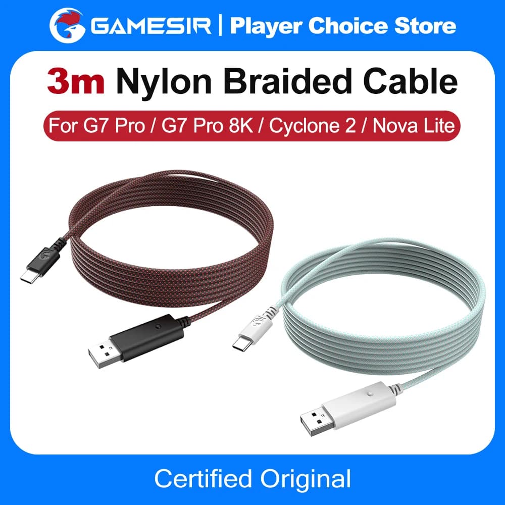 GameSir 3m Nylon Braided Cable for G7 Pro G7 Pro 8K Cyclone 2 Nova Lite X5 Lite G7 SE G8 G8+ MFi X5s Kaleid Flux Gamepad