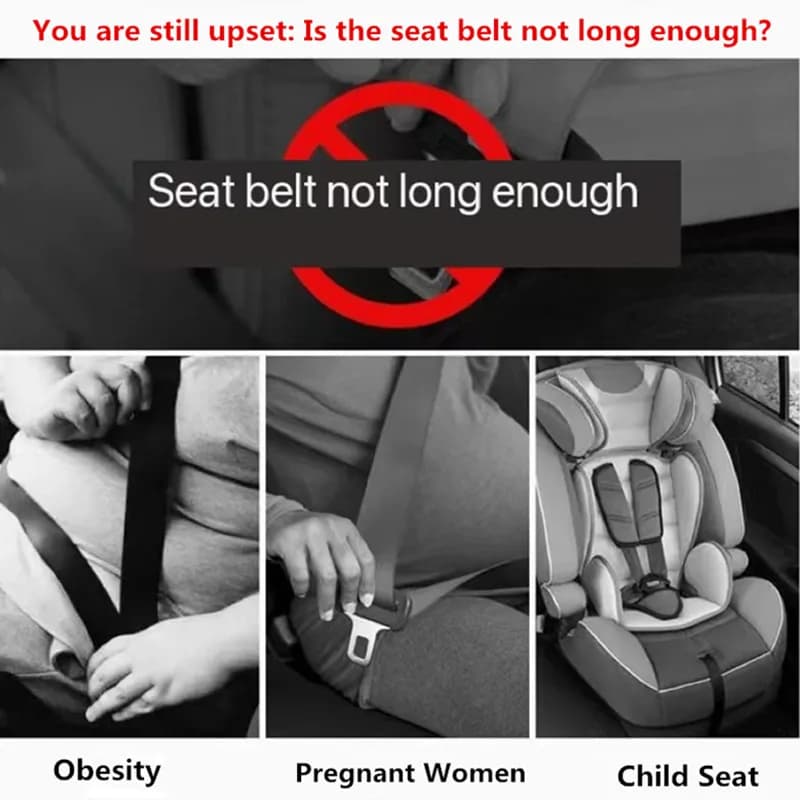 Universal Car Safety Seatbelt Extender Auto Seat Belt Extender Vehicle Thickened Insert Plug Safety Buckle Extension Accessories - 6