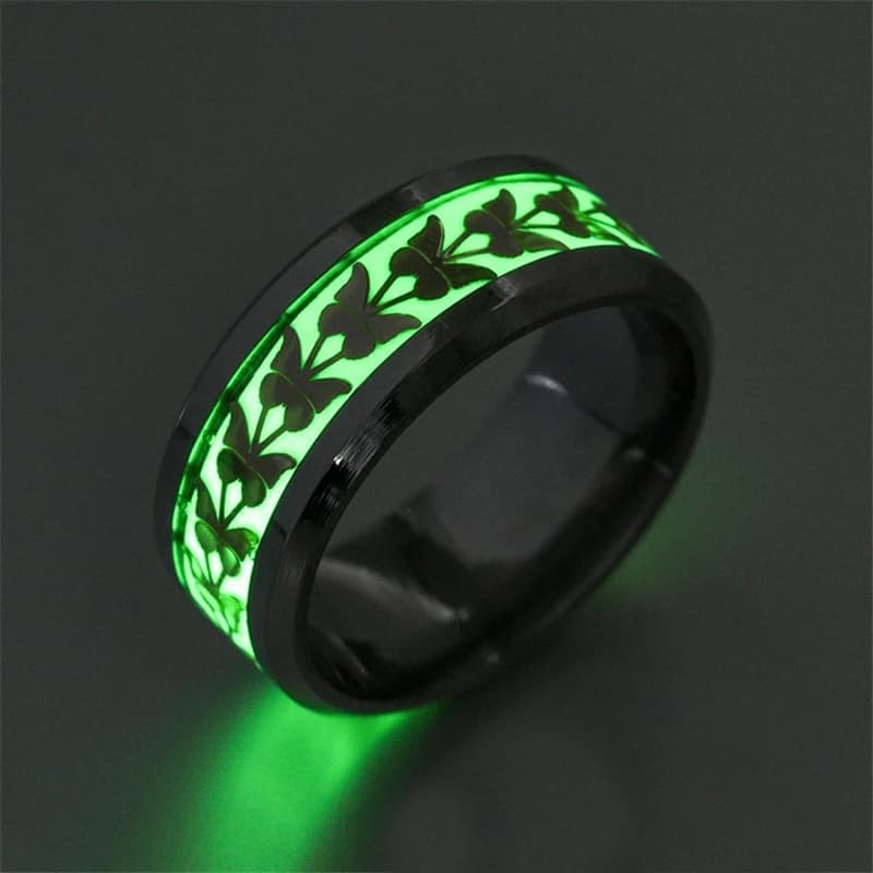 خاتم إصبع مضيء من الفولاذ المقاوم للصدأ للنساء والرجال، يتوهج في الظلام، خواتم زفاف للزوجين، مجوهرات هدية - 3