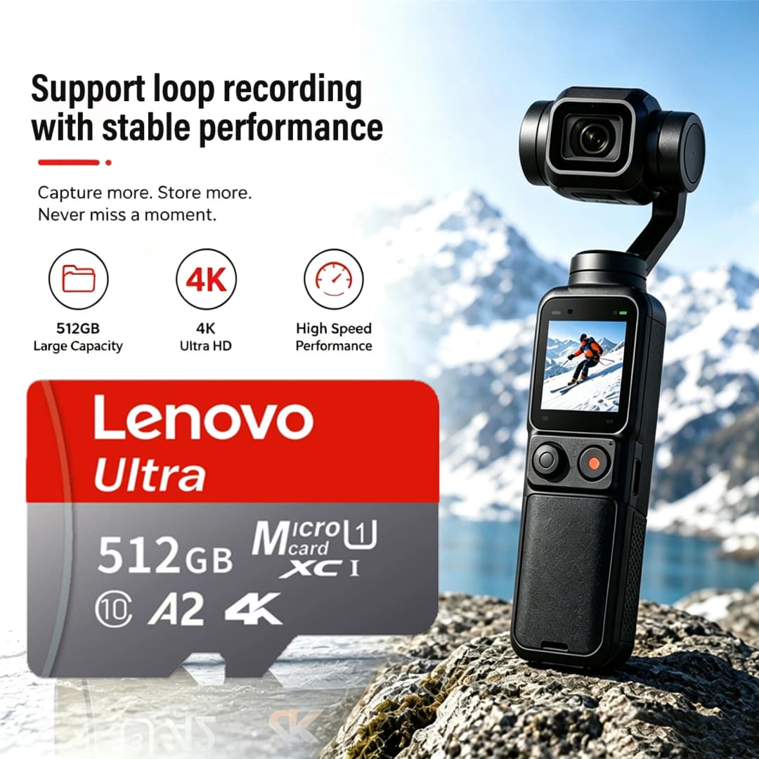 بطاقة ذاكرة Lenovo تخفيضات ساخنة فئة 10 سعة عالية U3 V30 مايكرو SD بأحجام متعددة للكمبيوتر/المراقبة/الهاتف/الكاميرا